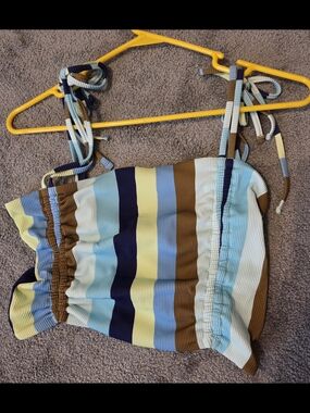 aerie Multi Color Tie Bandeau Top